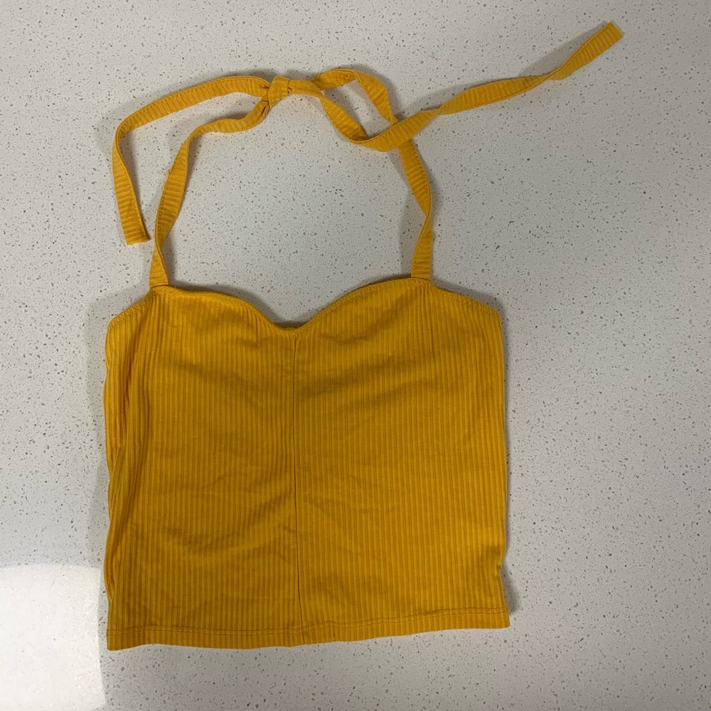 Pacsun gold halter crop top